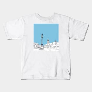 Royal Castle and Sigismund's Column in Warsaw Kids T-Shirt